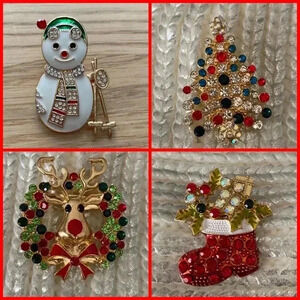 🆕 Christmas Brooch Pin Set 4PC🆕